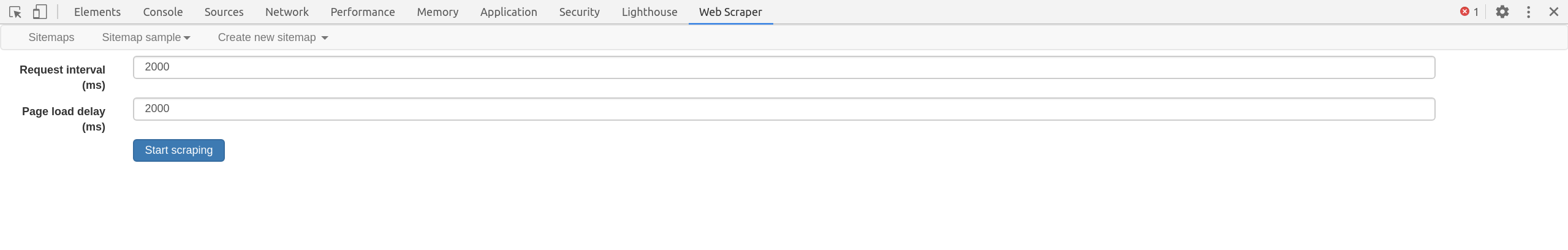 Fig. 5: Start scraping