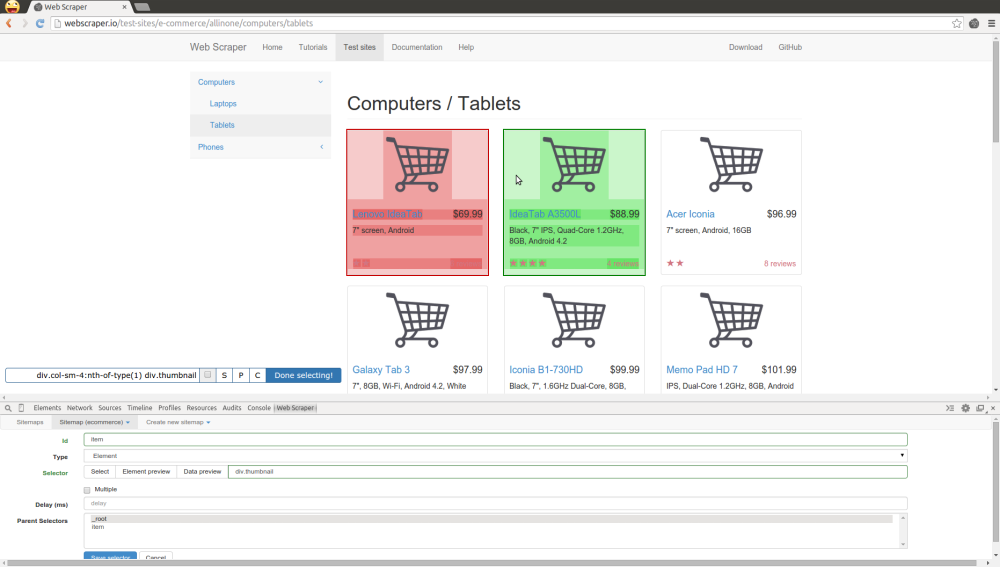 Select elements with data